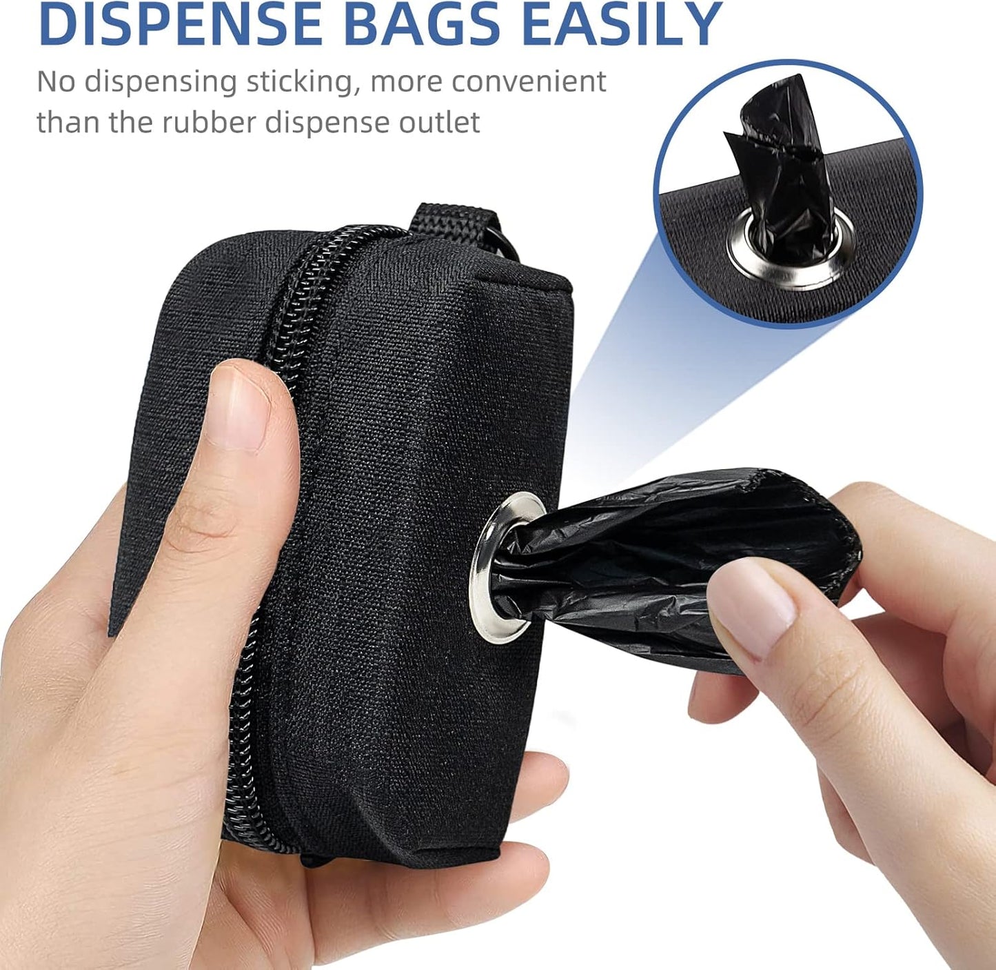 PuppyDoggy 1 Pack Waste Bag Holder for Dogs and Cats - Poop Bag Dispenser Pouch With 1 Roll of Free Bags - Dog Leash Accessory for Bicycle (Green)