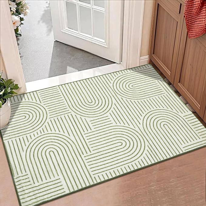 Washable Rug 2x3 Area Rugs for Entryway, Abstract Rug for Bedroom, Soft Rainbow