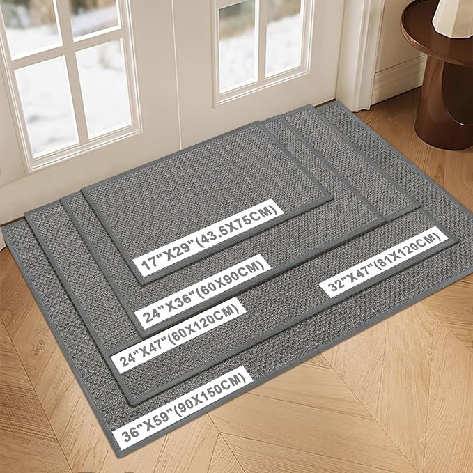 LEKEEPGO Door Mat 32"x47", Non Slip Door Mat Indoor Entrance, Rubber Backing