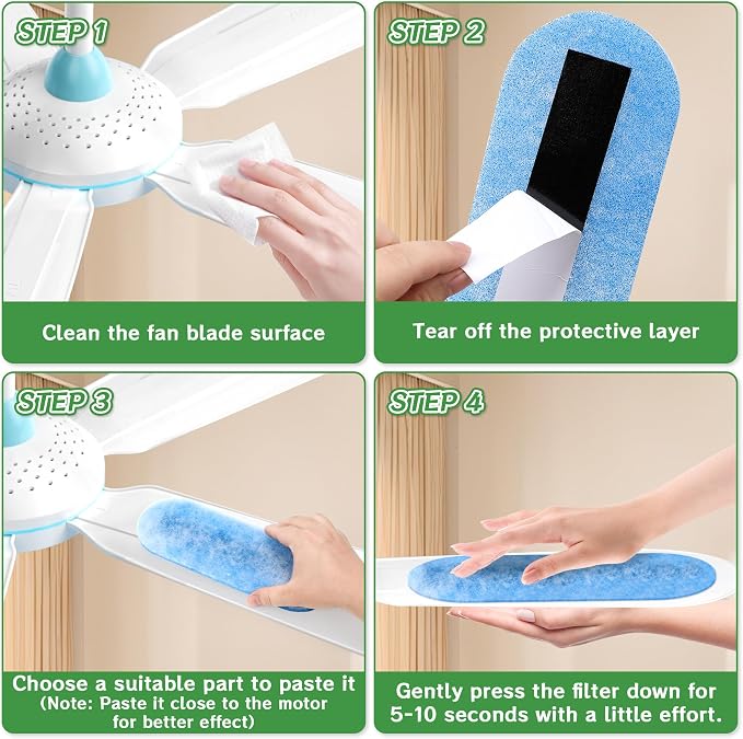 15Pcs Ceiling Fan Air Purifier Filters, Made