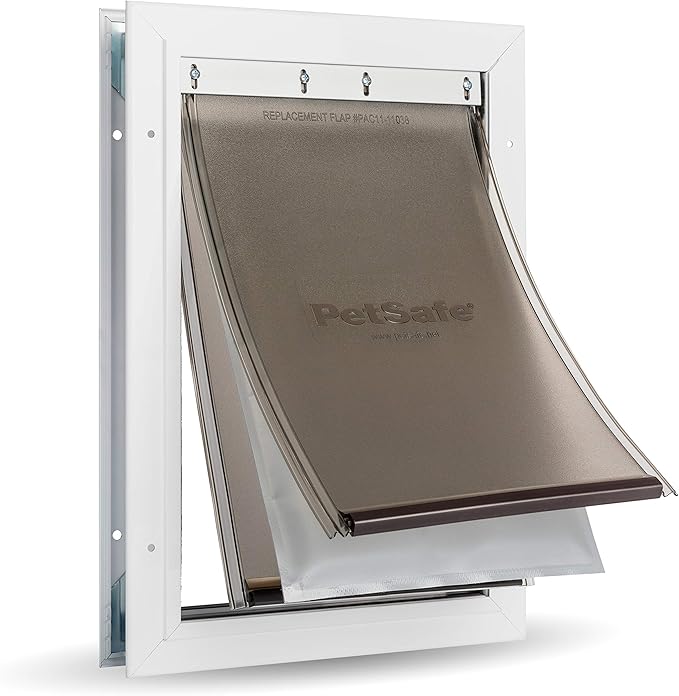 PetSafe Extreme Weather Aluminum Pet Door - Energy-Saving Thermal Barrier Pet Flap with Slide-in Door Locking & Secure Flap Cover - for Dogs Up to 100 Lb - Large