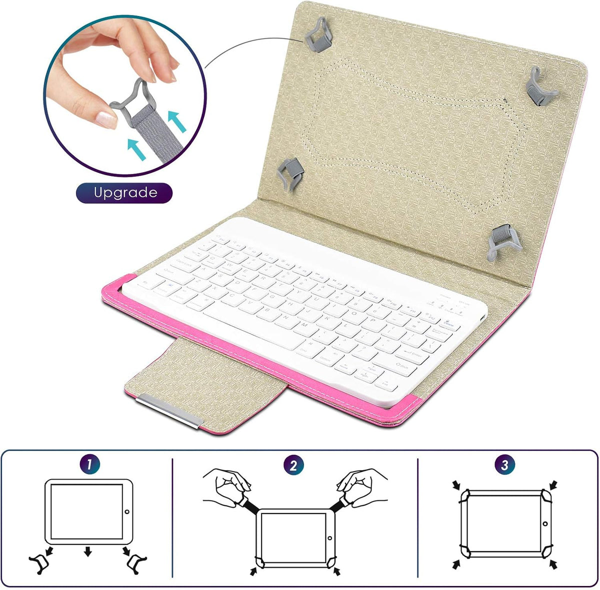 DETUOSI Universal 10.1 inch Android Tablet Case with Keyboard