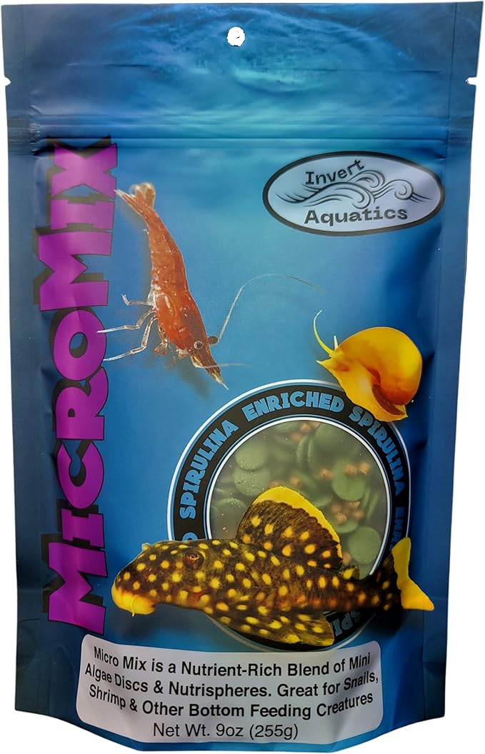 Micro Mix - Sinking Blended Diet for Snails, Shrimp & Bottom Feeding Fish (9 oz (255g))