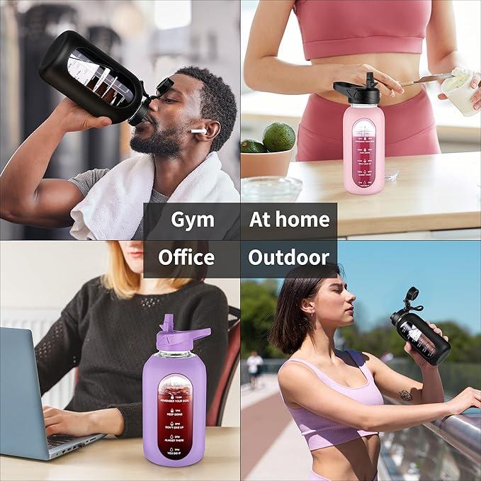 CIVAGO 32 oz Glass Water Bottle