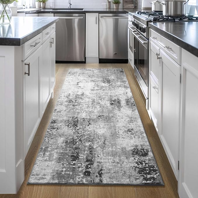 Ompaa 2x6 Rug Runners for Hallways Kitchen Runner Rug Non Slip Washable Grey