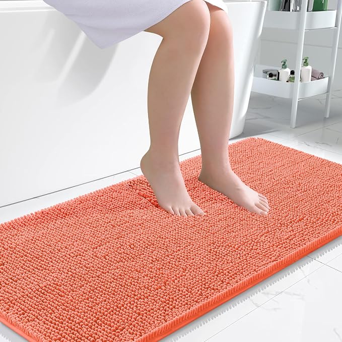 OLANLY Bathroom Runner Rugs 47x24, Extra Soft Absorbent Chenille Bath Rugs