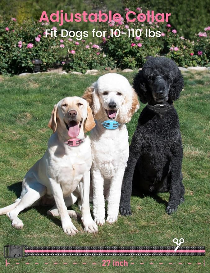 Dog Training Collar for 3 Dogs, No Shock Vibrating Dog Collar 3 Pack - Rechargeable Waterproof 3300FT Training Collars with Remote, Vibration Collar for Puppy Small Medium Large Dogs
