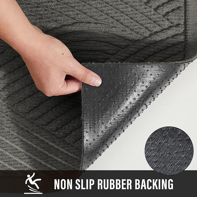 HIYARD Sturdy Front Door Mat, Absorbent Muddy Dirt Resist Welcome Door Mats