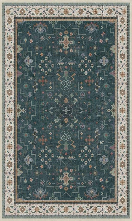 Dark Green Oushak 3x5 Large Entryway Rug
