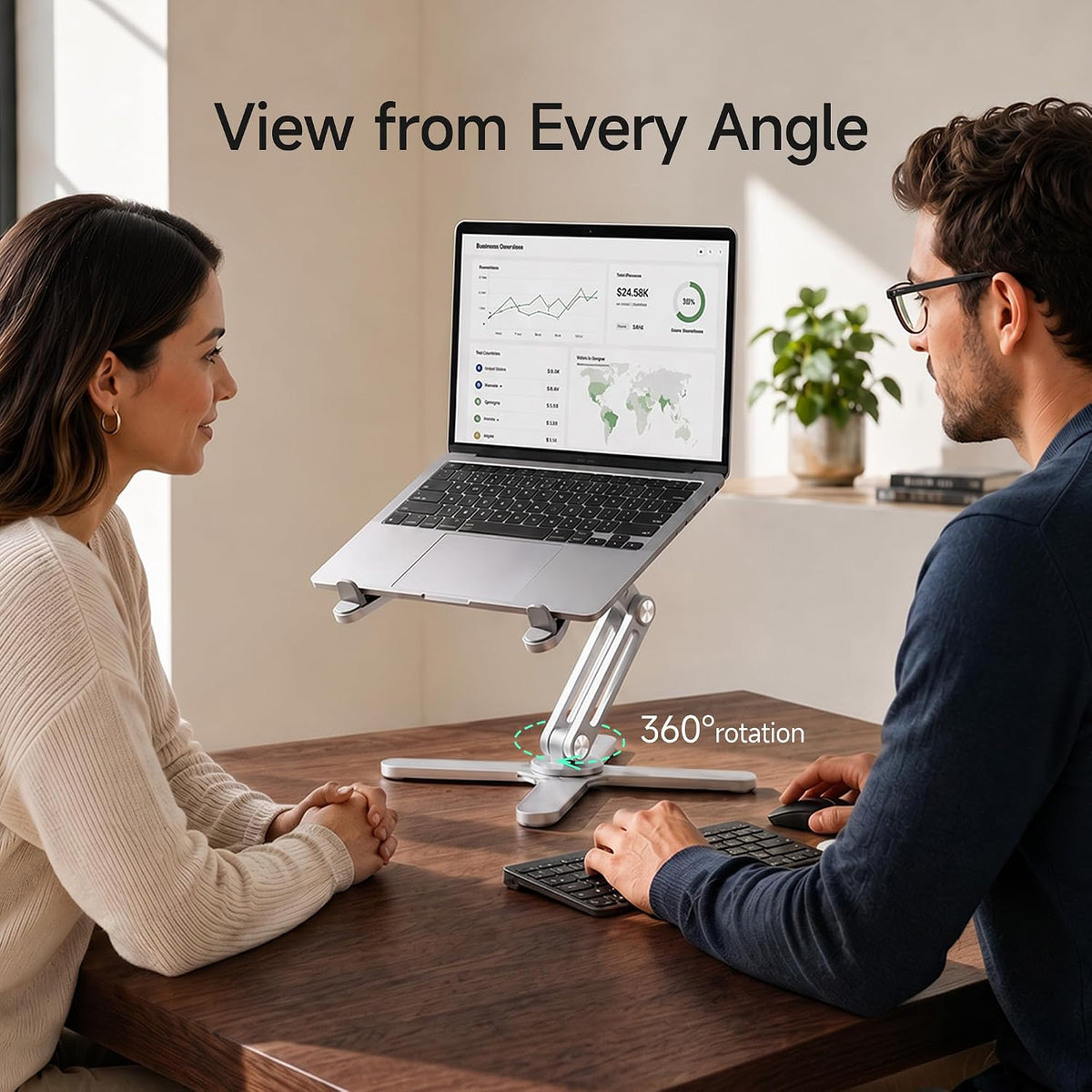 Model-X 3.0 Laptop Stand, Ladjustable Laptop Stand Desk, Ergonomic Laptop Stand Desk，360 Rotating Laptop Riser