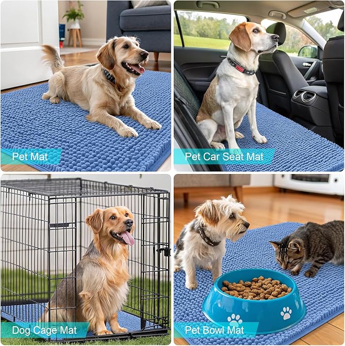 OLANLY Dog Door Mat for Muddy Paws 70x35, Absorbs Moisture and Dirt, Absorbent