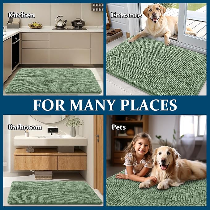 OLANLY Dog Door Mat for Muddy Paws 70x46, Absorbs Moisture and Dirt, Absorbent