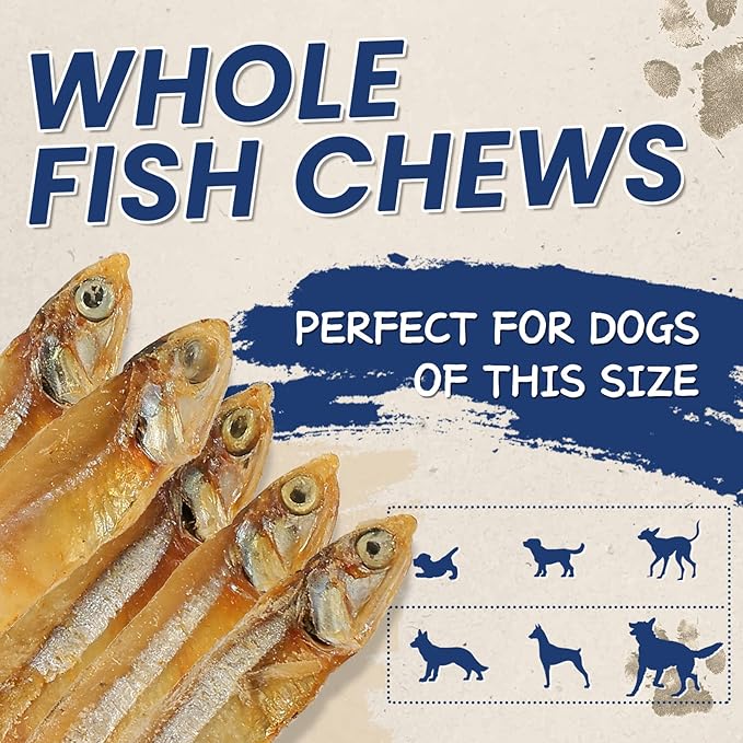 PAWUP Chicken Wrapped Fish & Whole Fish Treats for Dogs, Air Dried -100% Wild-Caught Fish Treat, Only Two Ingredient, High in Protein and Omega-3
