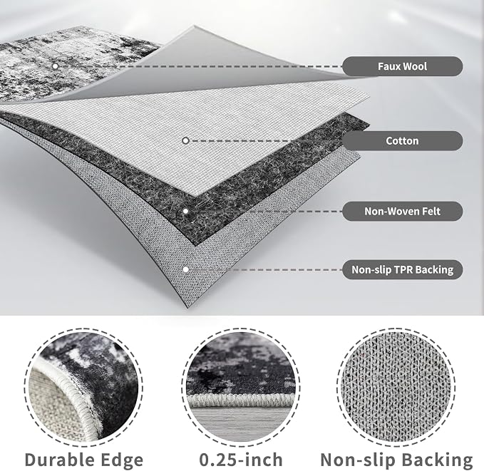 4x12 Runner Rug for Wide Hallway: Long Washable Runners for Entryway Living