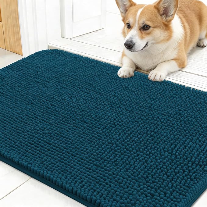 OLANLY Dog Door Mat for Muddy Paws 24x16, Absorbs Moisture and Dirt, Absorbent