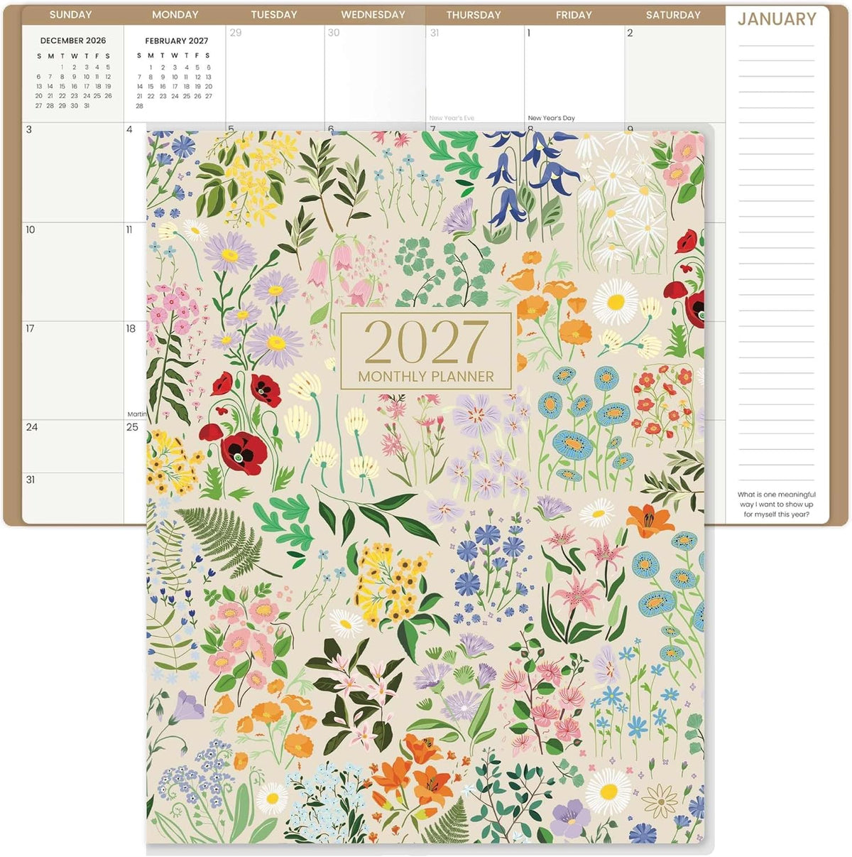 bloom daily planners 2027 Monthly Planner Calendar Book (January 2027 - December 2027) - Large 9” x 12” Floral Agenda Schedule Organizer - Garden Party