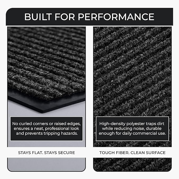 4 Pack Charcoal Commercial Door Mat 3'x5' Heavy Duty Industrial Floor Mat
