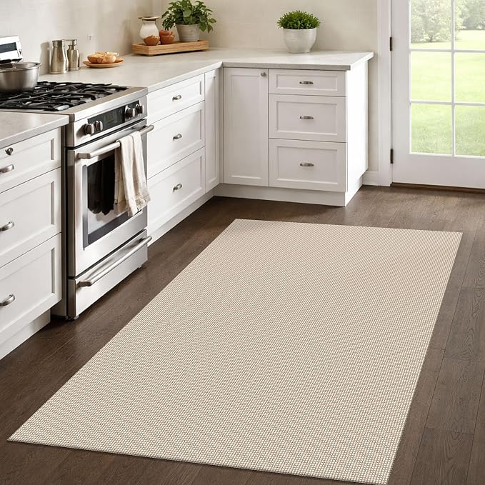 IOHOUZE Washable Area Rug 4x6 Non Slip Rubber Backed Woven Rugs