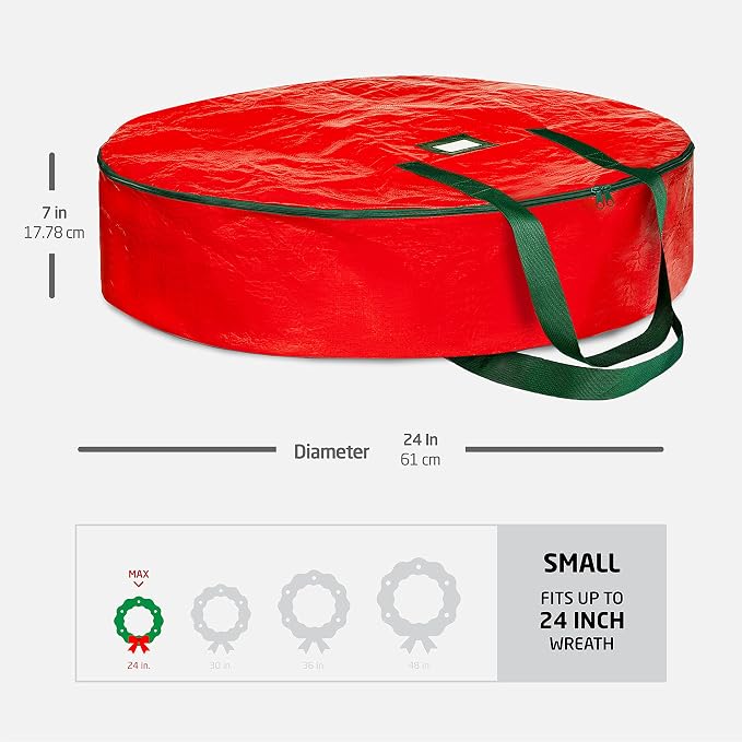 ZOBER Christmas Wreath Storage Container 24 Inch
