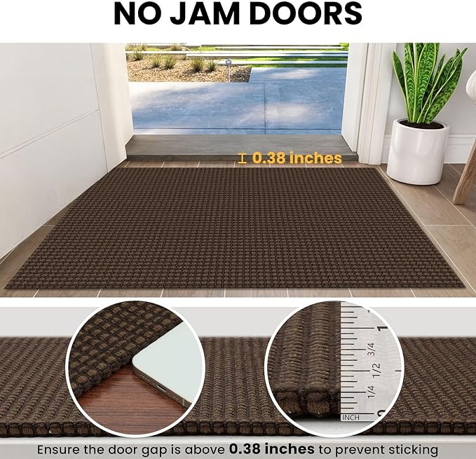 IOHOUZE Washable Area Rug 3x5 Non Slip Rubber Backed Woven Rugs