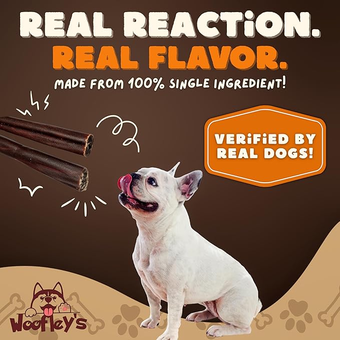 Woofley's 6 Inch Collagen Sticks for Dogs - (100 Count) Bully Stick Rawhide Alternative Dog Chews No Hide Bones for Medium & Large Dogs