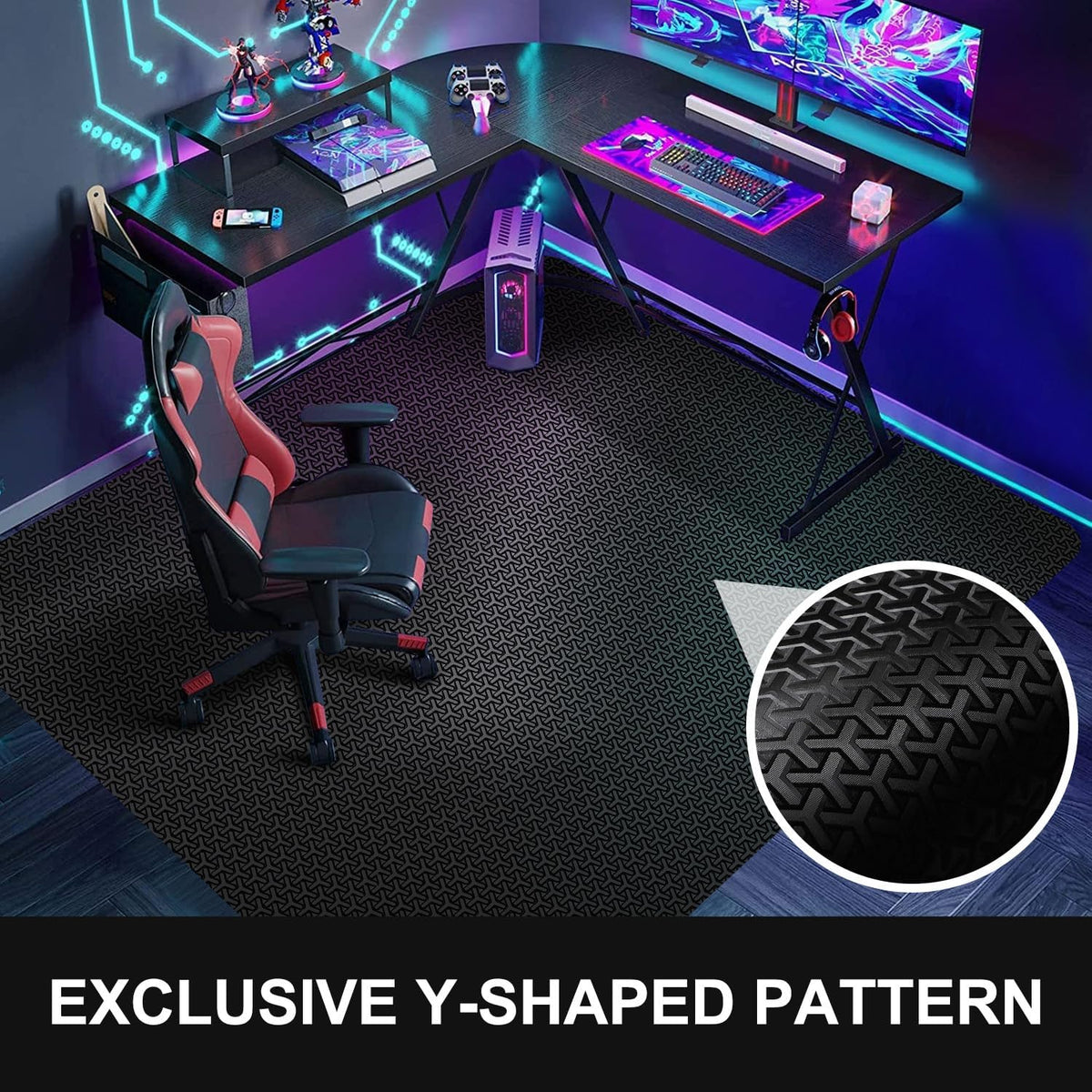 Office Chair Mat for Hard Floor, 50"x60" Large Computer Chair Mat