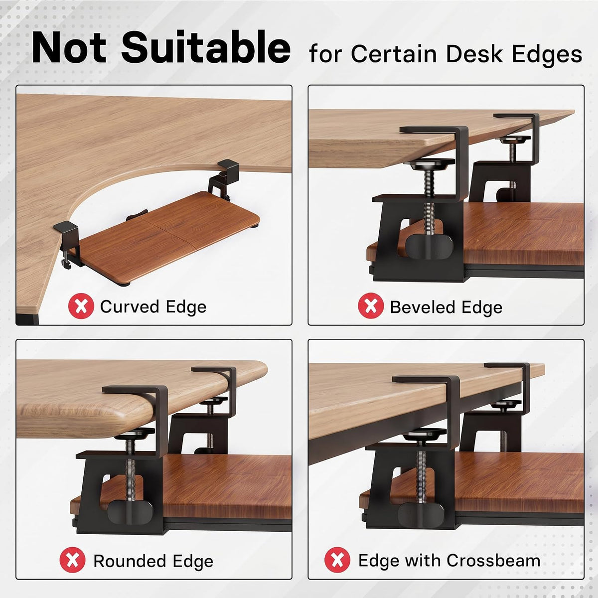 BONTEC Under Desk Keyboard Tray, Pull-Out Keyboard & Mouse Platform
