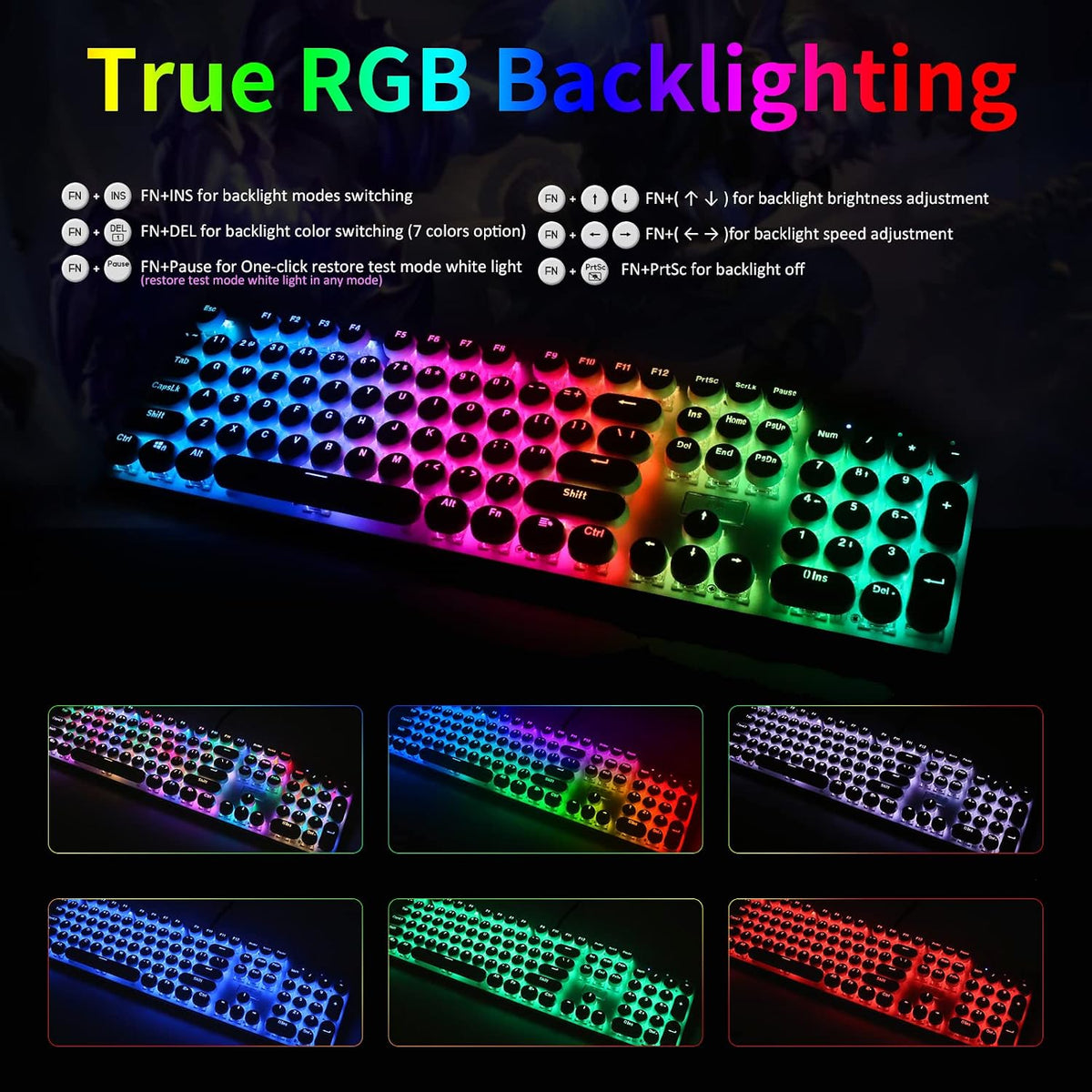 HUO JI E-Yooso Z-88 Wired Typewriter Style Mechanical Keyboard, White