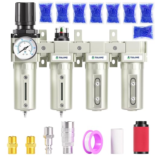 TAILONZ PNEUMATIC 0-240PSI 1/2 Inch NPT Industrial Grade 4 Stage Air Drying