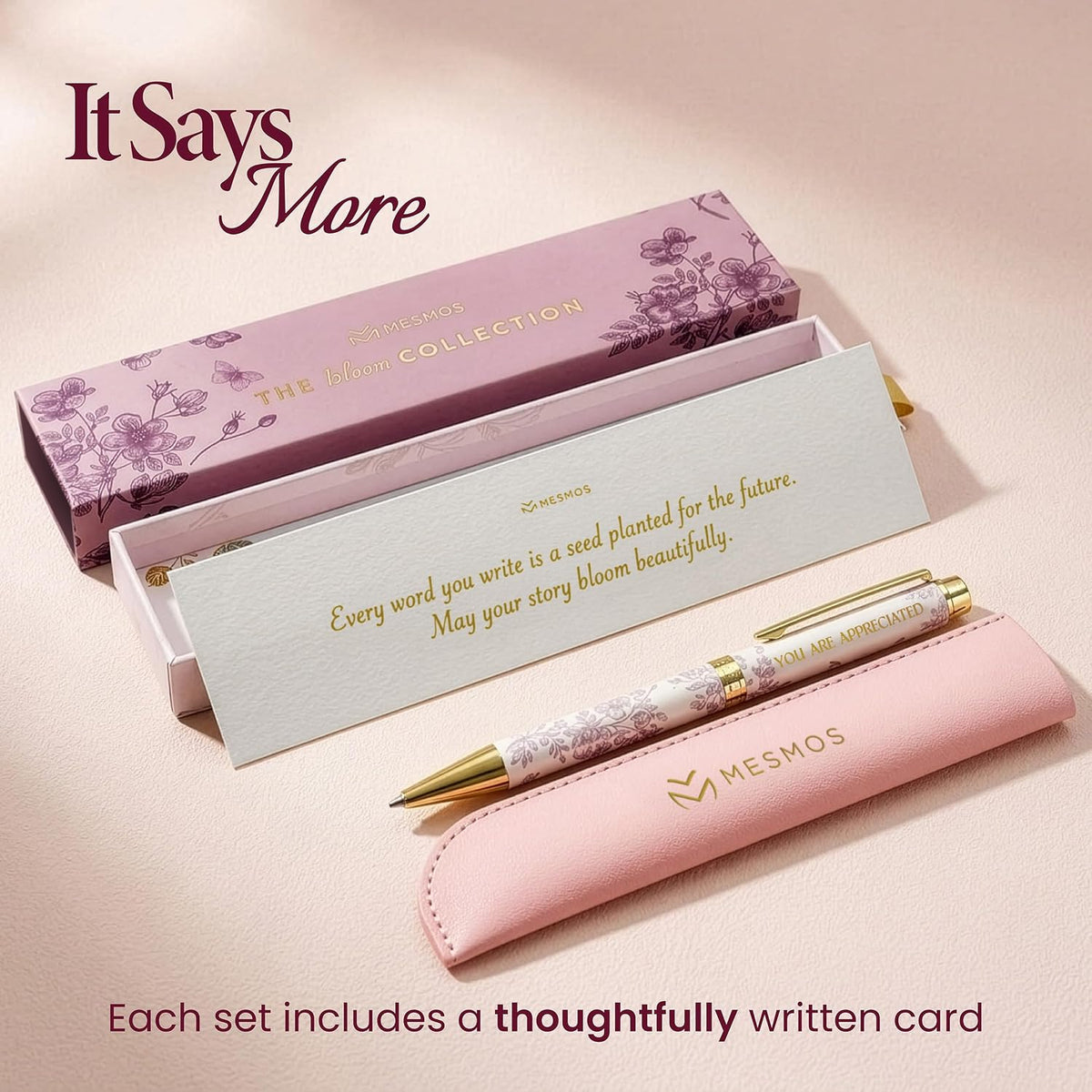 MESMOS High End Luxury Gift for Women, End of Year Teacher Gifts, German-Ink & 1mm Swiss-Tip, Fancy Pens for Women, Appreciation Gifts for Coworkers, Employees & Beautiful Unboxing Experience