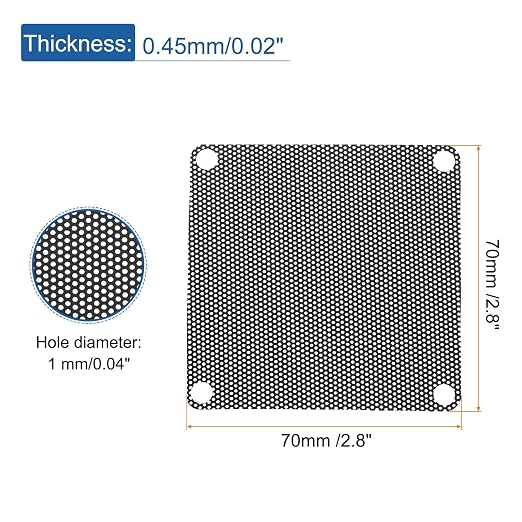 MECCANIXITY 10PCS PC Dust Filter, 70mmx70mm PVC Computer Case Cooler Dustproof