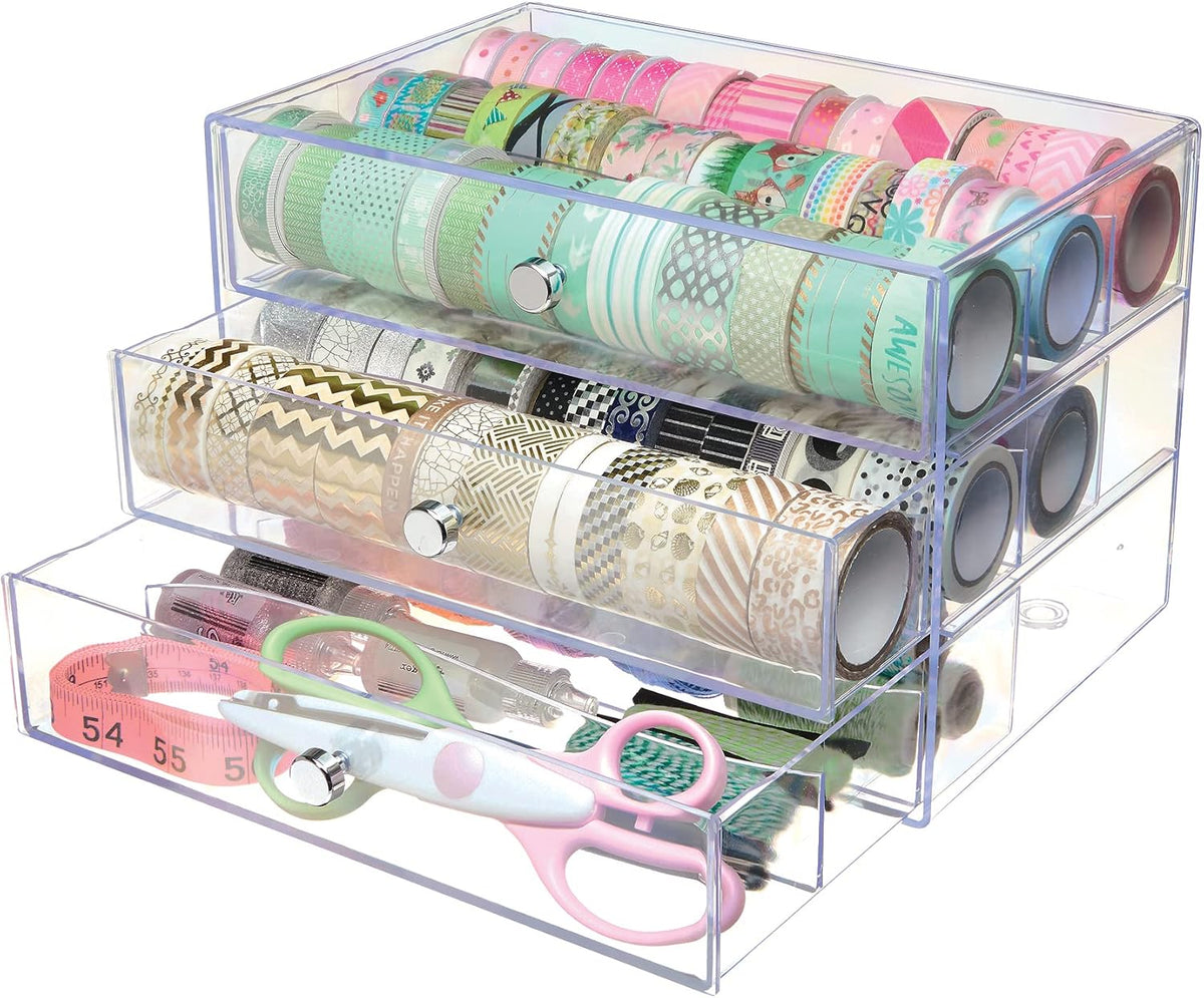Deflecto 3-Drawer Transparent Storage Cube