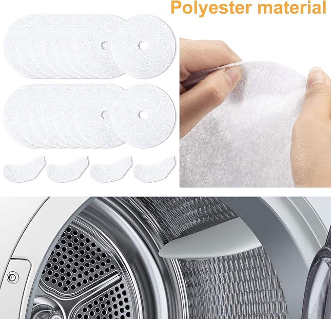 4 Pcs White Universal Cloth Dryer Exhaust Filter,