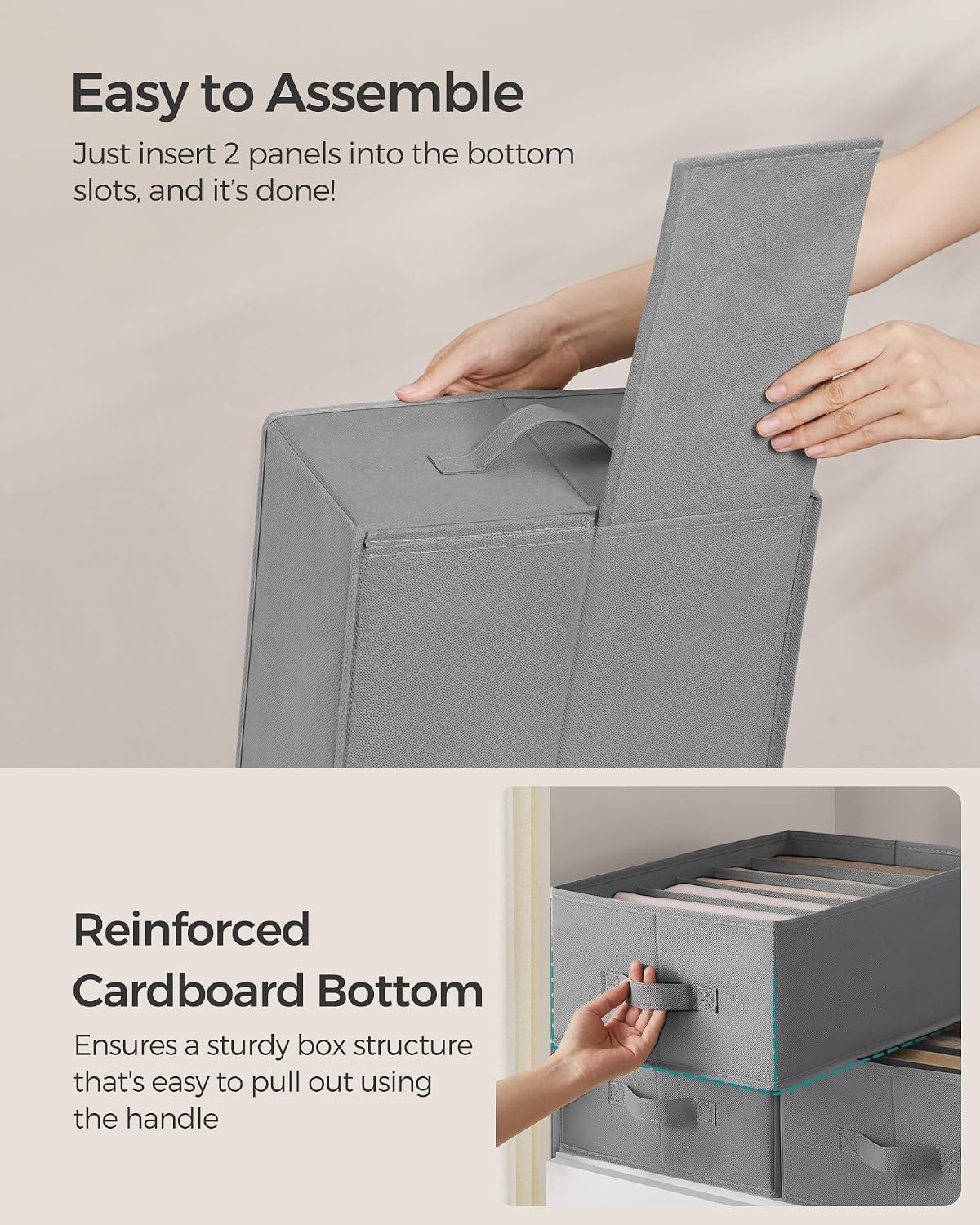 SONGMICS 6 Pack Foldable Wardrobe Clothes Organizers, 6-Compartment