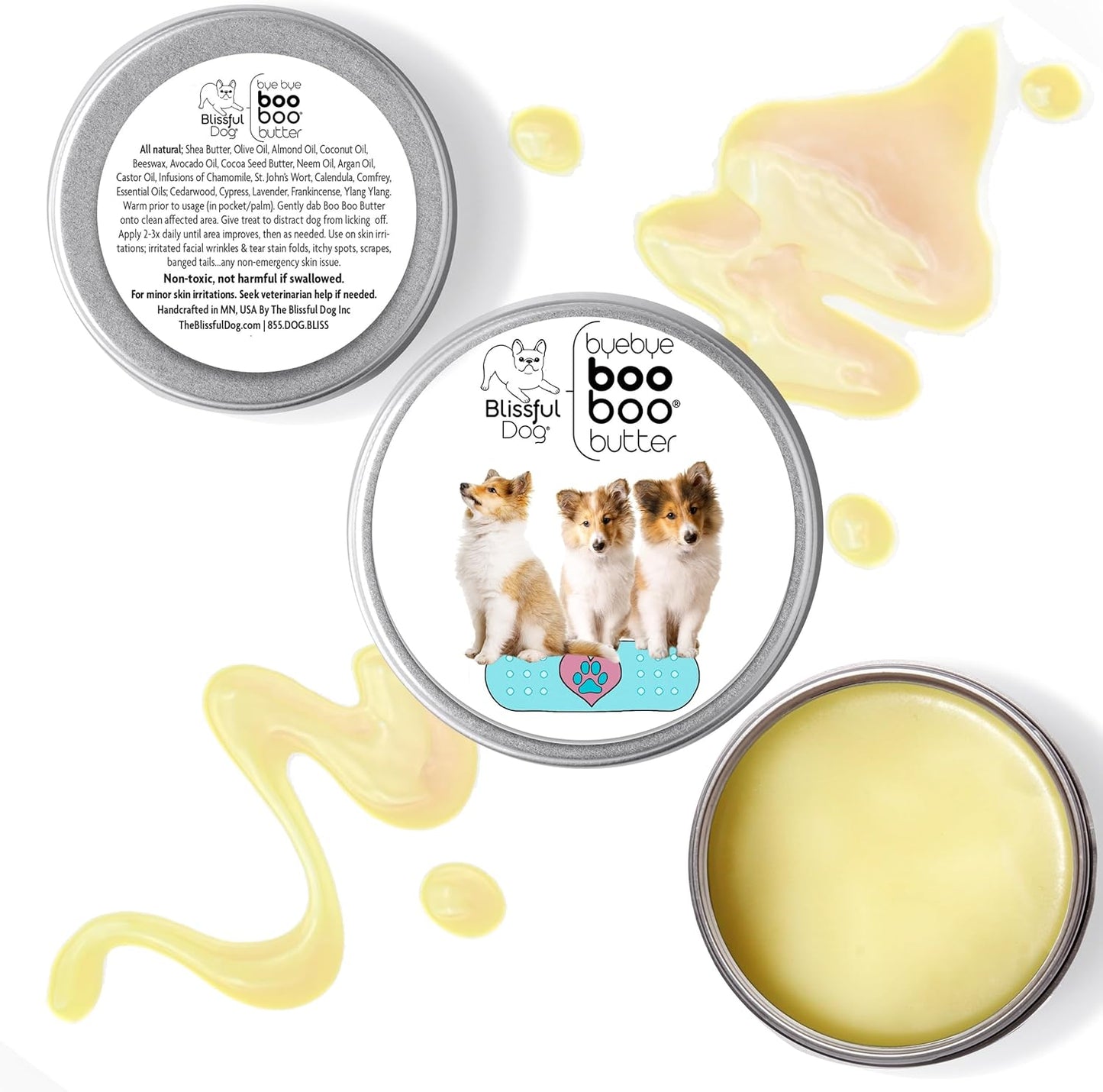 The Blissful Dog 8 oz TIN Shetland Sheepdog Booboo Butter