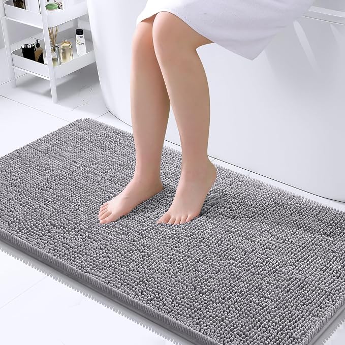 OLANLY Large Bathroom Rugs 40x24, Extra Soft Absorbent Chenille Bath Rugs