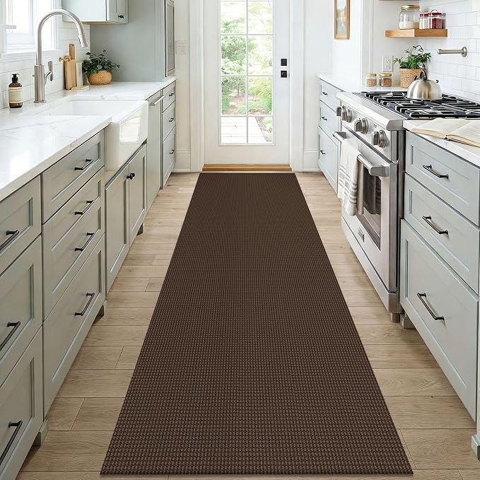 KOZYFLY Woven 3x7 Washable Kitchen Runner Rug, Non Slip Wide Runners