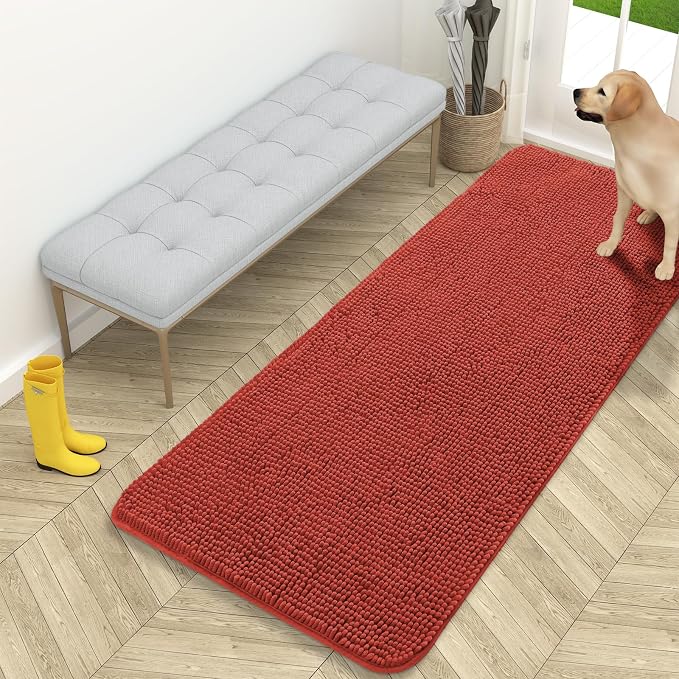OLANLY Dog Door Mat for Muddy Paws 59x24, Absorbs Moisture and Dirt, Absorbent