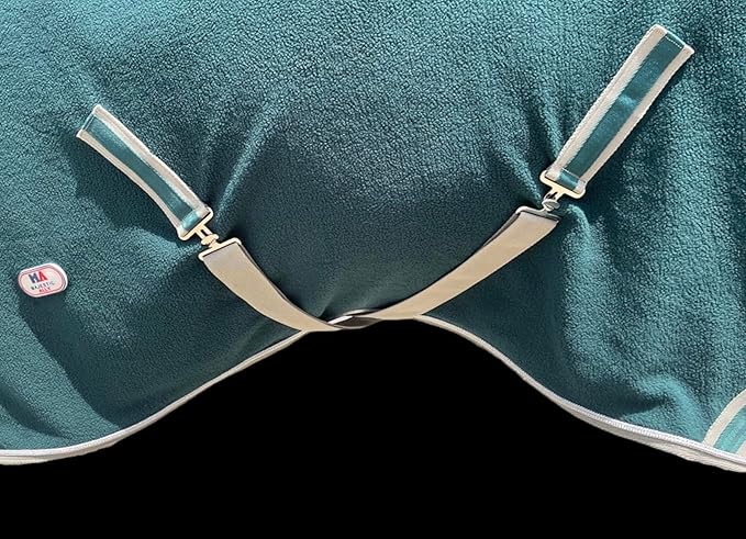 Majestic Ally Anti Pill Fleece Horse Blanket/Sheet with Silver Braided Rope (Hunter Green, 70)