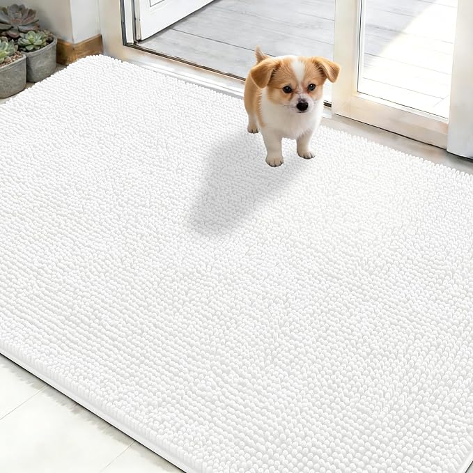 OLANLY Dog Door Mat for Muddy Paws 48x30, Absorbs Moisture and Dirt, Absorbent