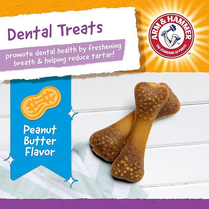 Arm & Hammer for Pets Chew Toy and Dentral Treats for Dogs | Bundle Includes 1 Gorilla Chew Toy and 20 Pc Peanut Butter Nubbies Flavor Dog Treats | Reduce Plaque & Tartar | Safe for Dogs up to 35 Lbs
