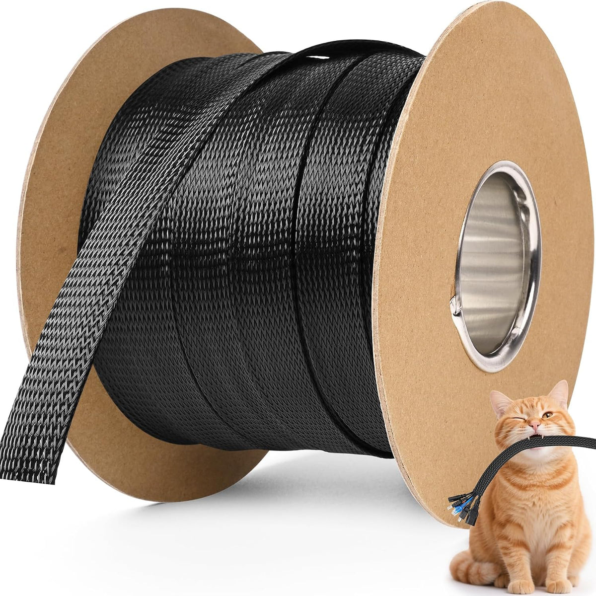 Braided Wire Loom Expandable Cable Sleeve 1”-150ft