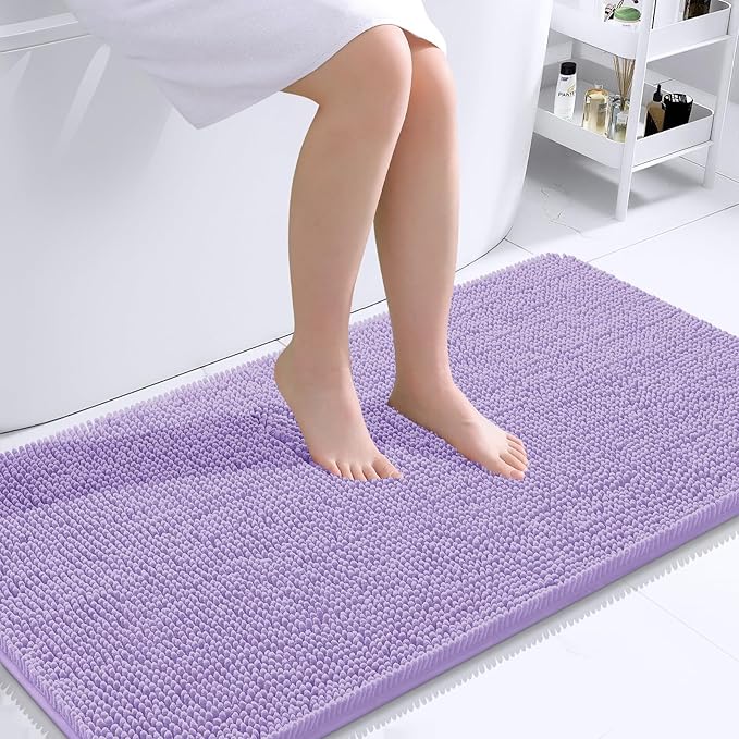 OLANLY Large Bathroom Rugs 40x24, Extra Soft Absorbent Chenille Bath Rugs