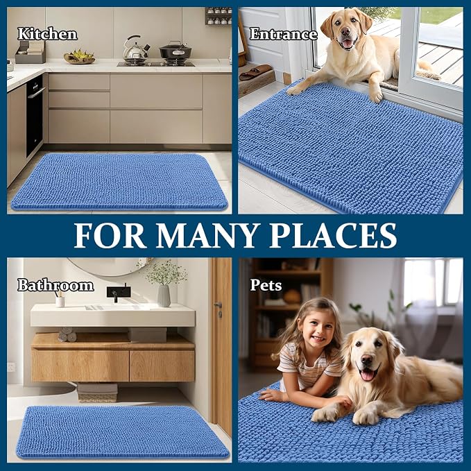 OLANLY Dog Door Mat for Muddy Paws 36x24, Absorbs Moisture and Dirt, Absorbent