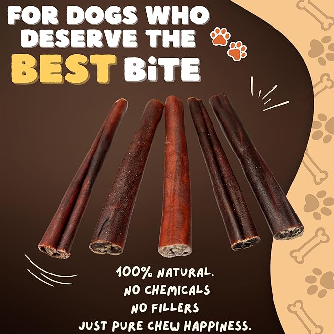 Woofley's 6 Inch Collagen Sticks for Dogs - (100 Count) Bully Stick Rawhide Alternative Dog Chews No Hide Bones for Medium & Large Dogs