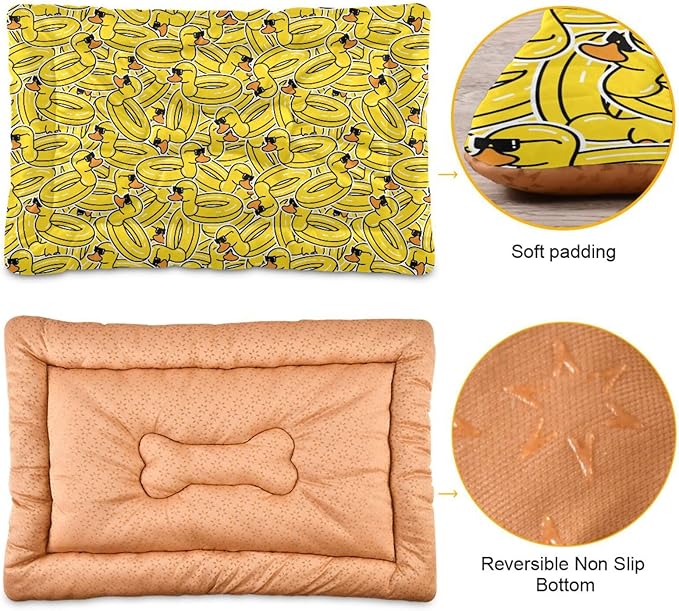 Pet Bed Rubber Duck Dog Bed Mat Absorbing Non Slip Pad Pet Sleeping Mat for Small, Medium, and Large Dogs Puppy Cat 36 in x 24 in