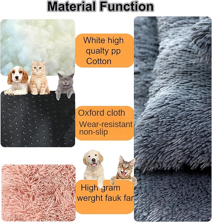 Dog Crate Mat, Dog Bed for Large Dogs, Comfy Fluffy Kennel Pad Anti-Slip for Dog beds & Furniture, Quilted Dog Bed for Pets for Medium/Small Dogs Cats (Color : Pink 2, Size : 36x25)