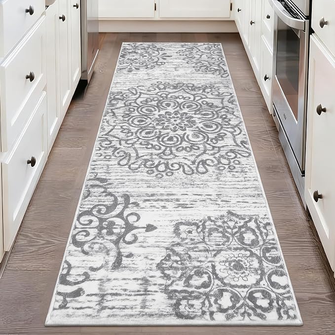 HEBE Hallway Runner Rug 2'x6' Washable Vintage Kitchen Rugs Non Slip Laundry