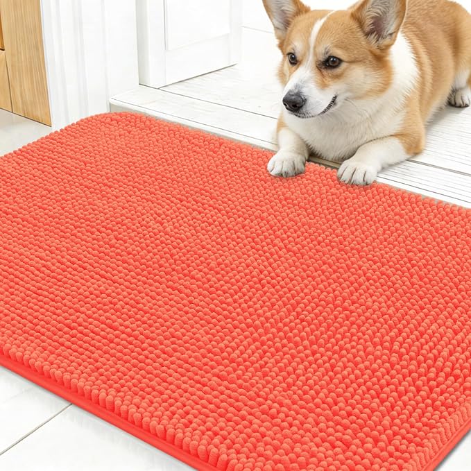 OLANLY Dog Door Mat for Muddy Paws 24x16, Absorbs Moisture and Dirt, Absorbent