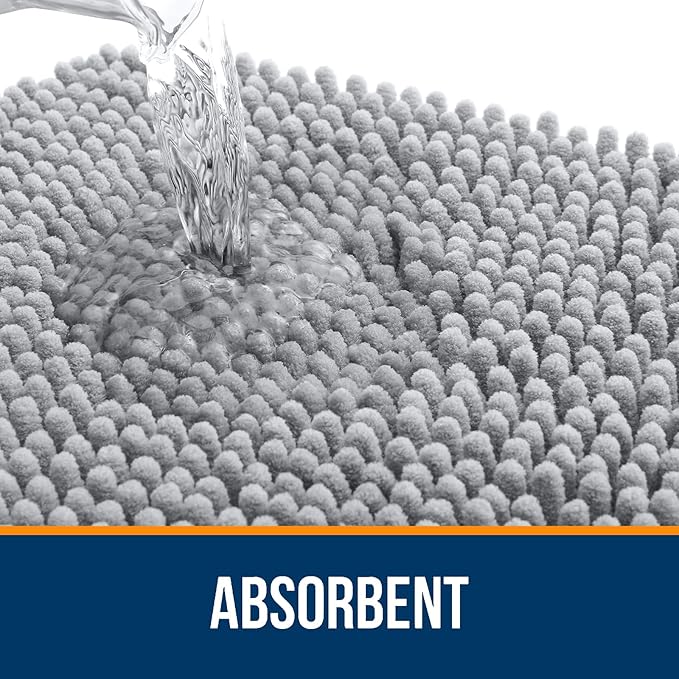 OLANLY Large Bathroom Rugs 40x32, Extra Soft Absorbent Chenille Bath Rugs